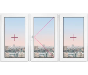 Трехстворчатое окно Rehau Delight Decor 2600x2600 - фото - 1