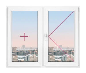 Двухстворчатое окно Rehau Brillant 1050x1050 - фото - 1