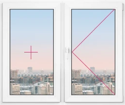 Двухстворчатое окно Rehau Brillant 1600x1000 - фото - 1
