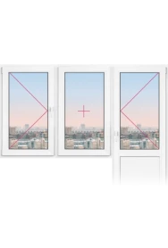 Балконный блок Rehau Blitz 2100x2100 - 1 Балконный блок Rehau Blitz 2100x2100 - фото - 1