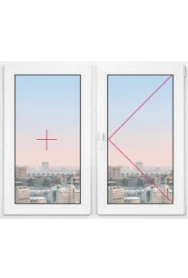 Двухстворчатое окно Rehau Thermo 1160x1160 - 1 Двухстворчатое окно Rehau Thermo 1160x1160 - фото - 1